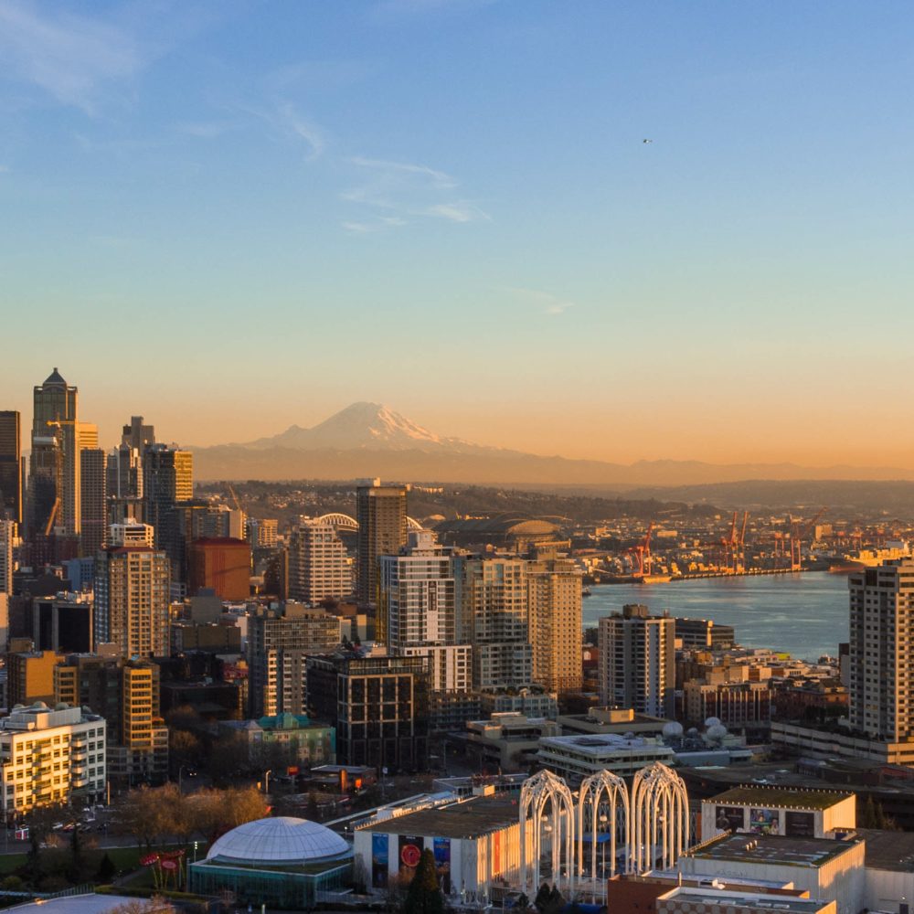 Seattle Skyline at Sunset with Space needle
